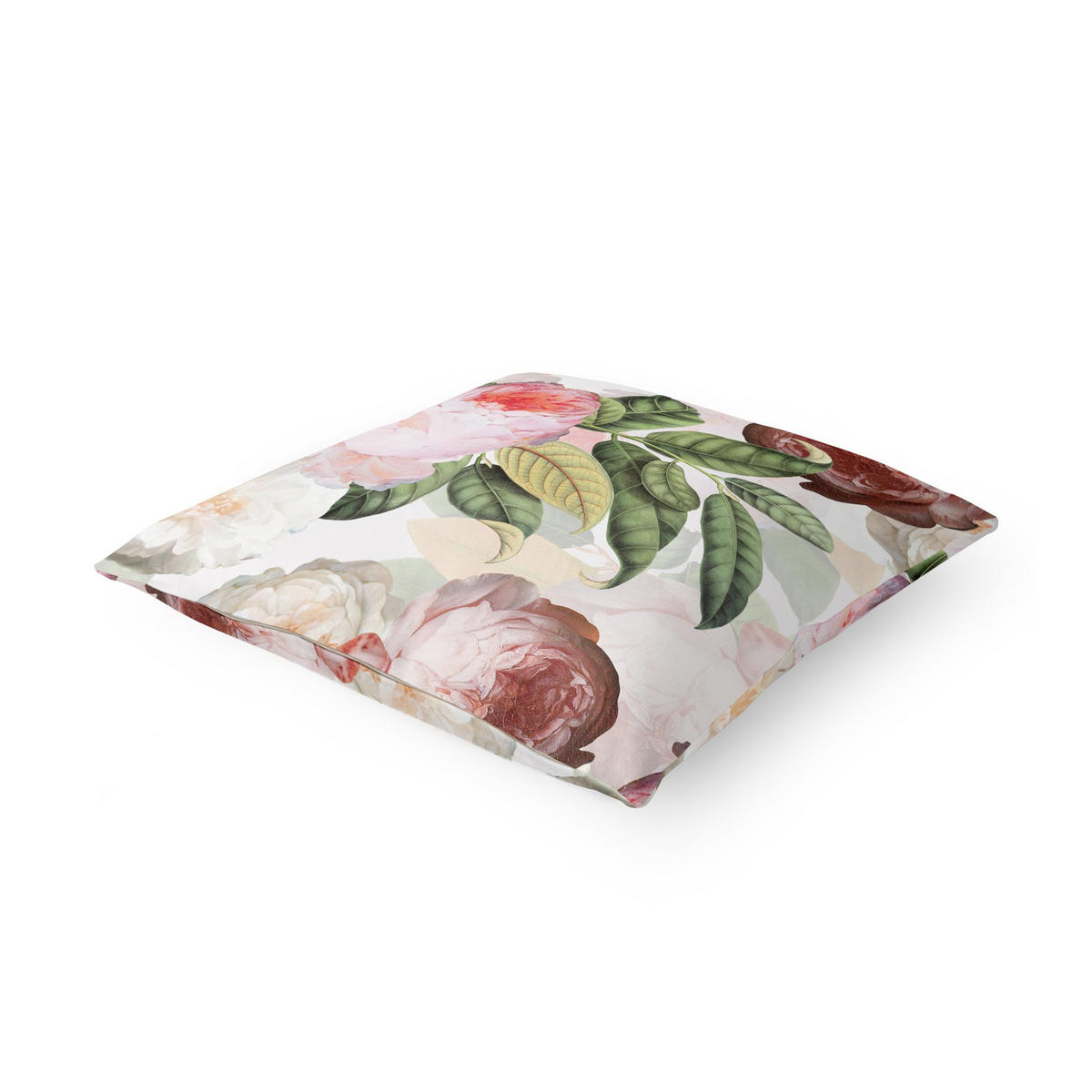 KISSENBEZUG Pfingstrosen mit Blättern 40/40 cm - Rosa, Textil (40/40cm) - Bilderwelten
