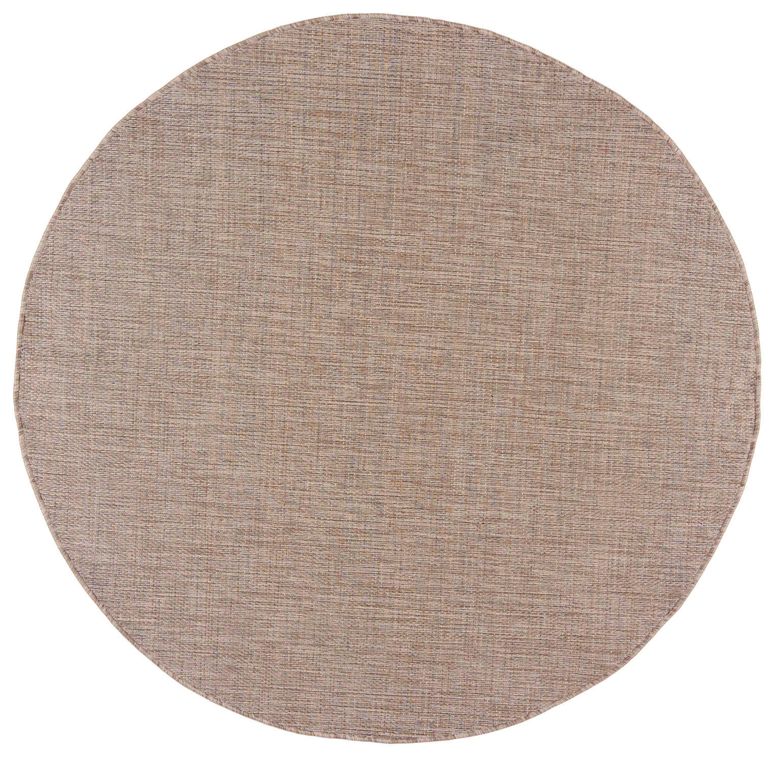 TEPPICH Braun In-Outdoor Einfarbig - Rund, Kurzflor, Modern, Minimalistisch - 120 x 120 cm - Blau/Braun, Textil (120/120cm) - Mazovia