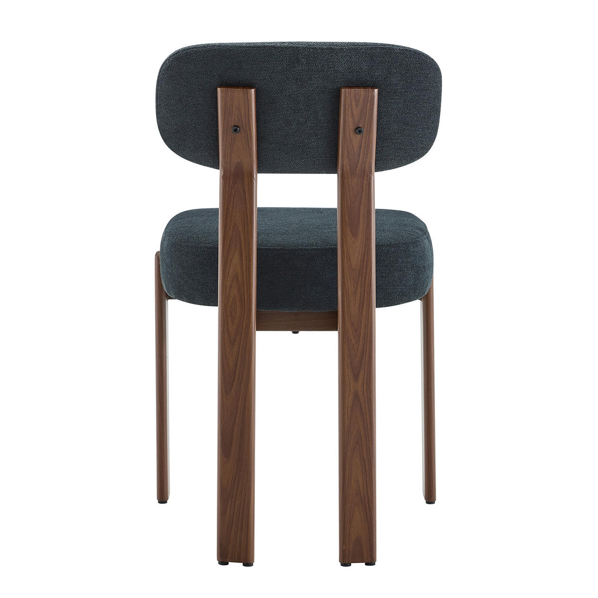 MATSTOL 2-PACK i Linnetyg med böjt ryggstöd och tjock stoppning - Svart, Textil (49/82.5/57cm) - Urban Meuble
