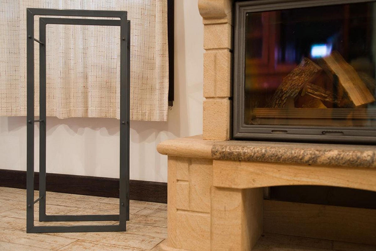 KAMINHOLZREGAL Kaminholzständer 100cm Grau Holzkorb Kaminholzhalter Regal - Grau, Metall (44/100/20cm) - DanDiBo