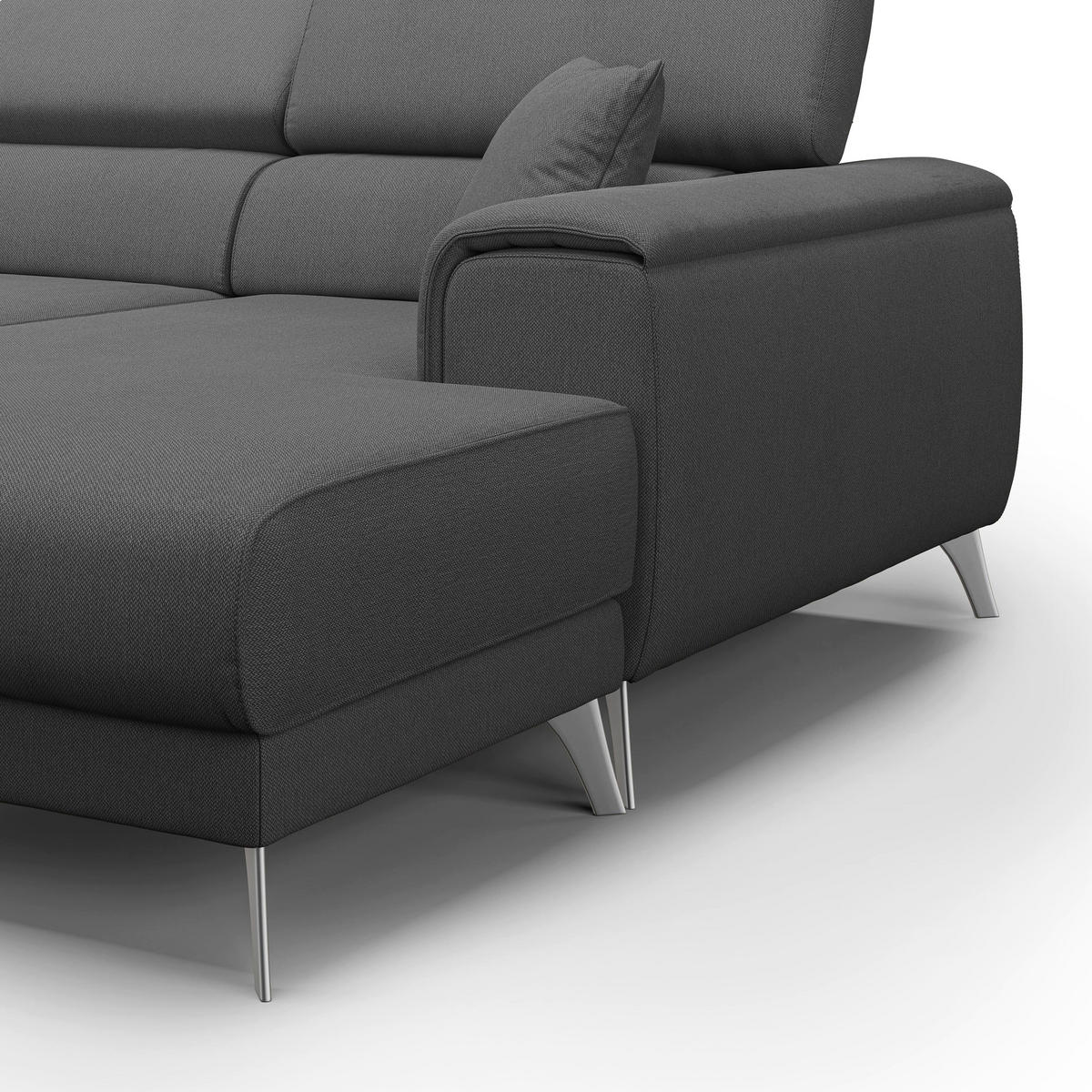 ECKSOFA LINKS Fusion - Anthrazit, Textil (260/102cm) - Divani.store