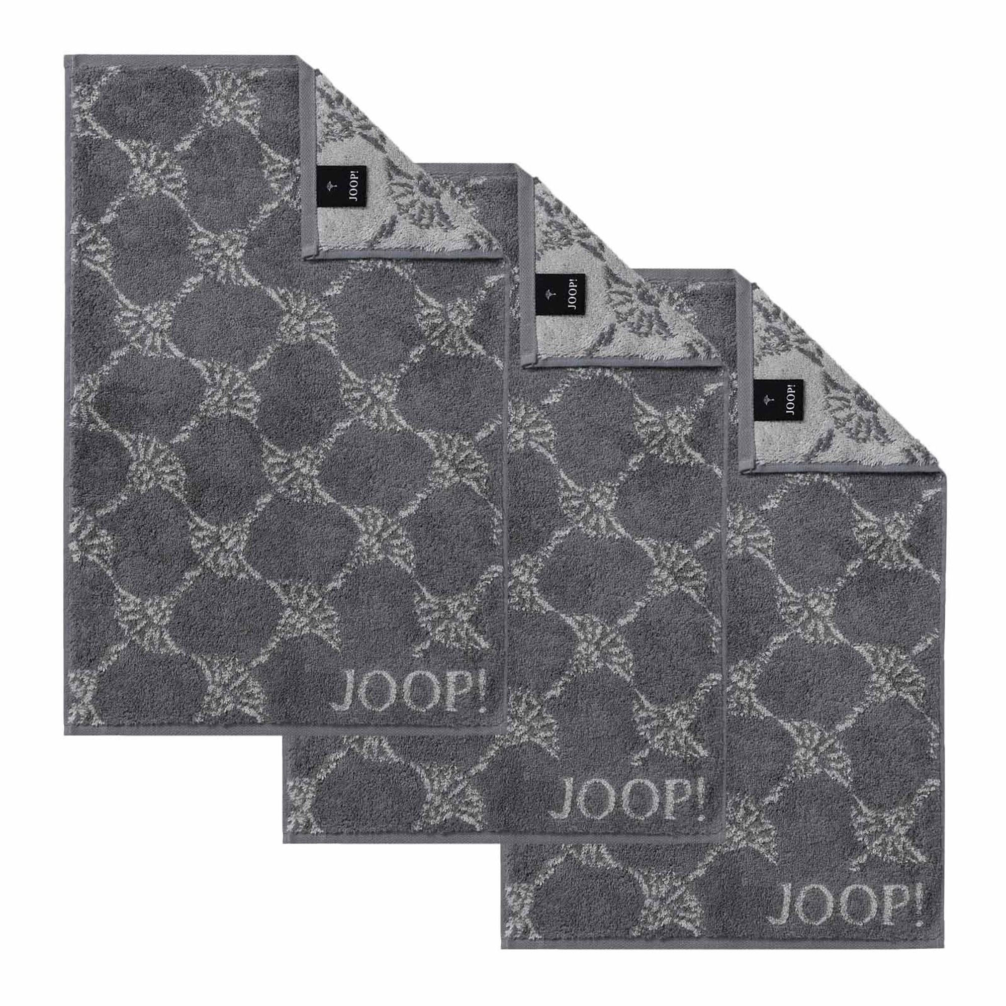GÄSTETUCH Unisex Classic Frottier Anthrazit 3er Pack Baumwolle - Anthrazit, Textil (30/50cm) - Joop!