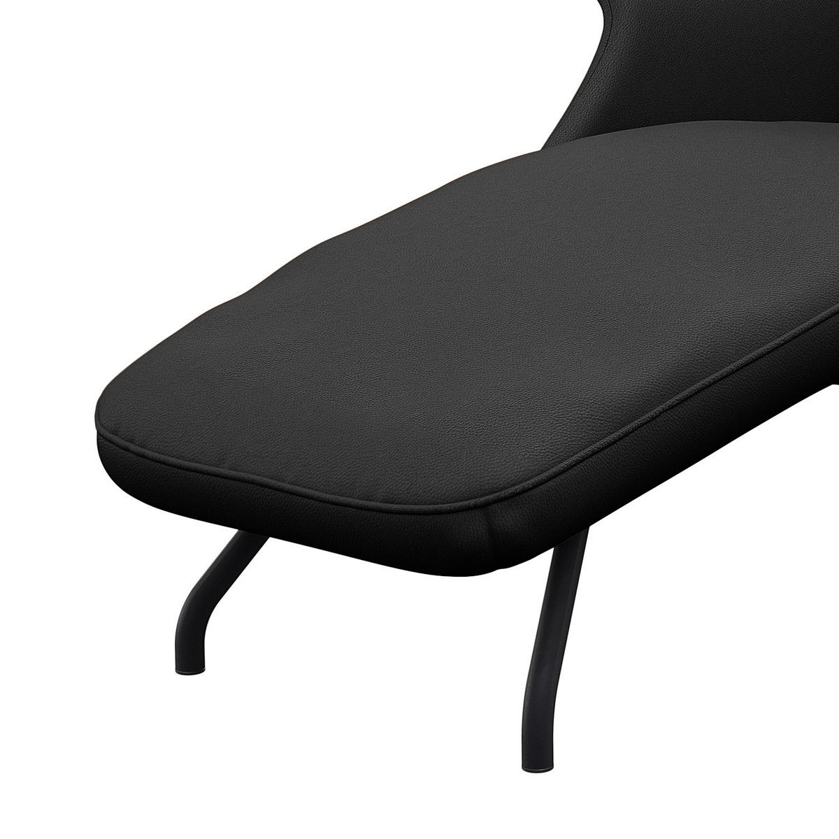 RELAXLIEGE - Echtleder - Schwarz, Leder/Metall (83/103/147cm) - home24