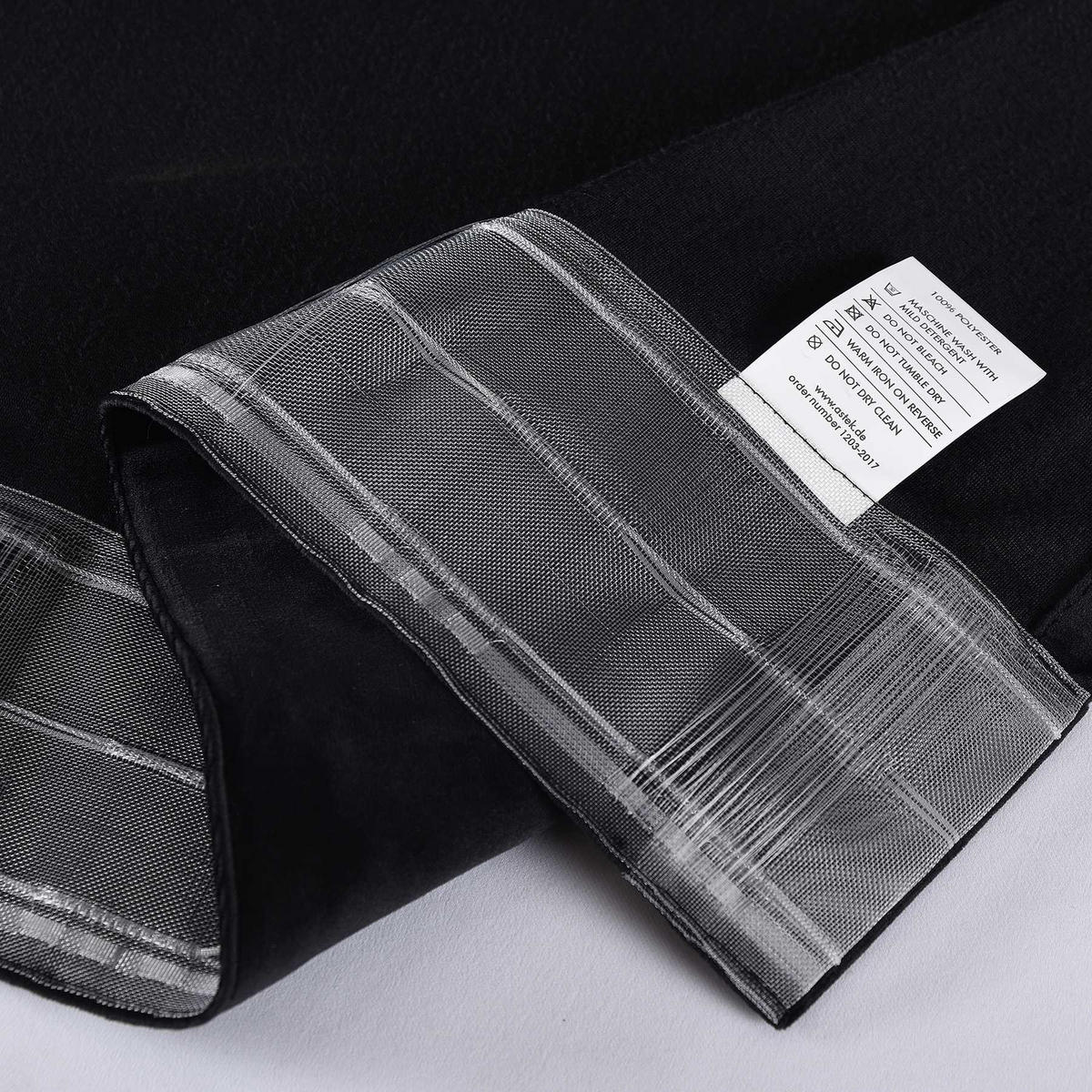 VORHANG MILANO HxB 235x135 cm Schwarz - Schwarz, Textil (135/235cm) - Gardinenbox