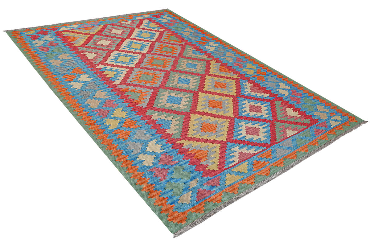 HANDWEBTEPPICH Kelim Gashgai Rot 250/173 cm Schurwolle - Rot, Textil (173/250cm) - Looma