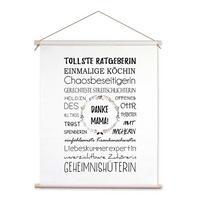 POSTER aus Stoff 40x50 cm Danke Geschenk Mama - Weiß, Textil (40/50/2cm) - artissimo