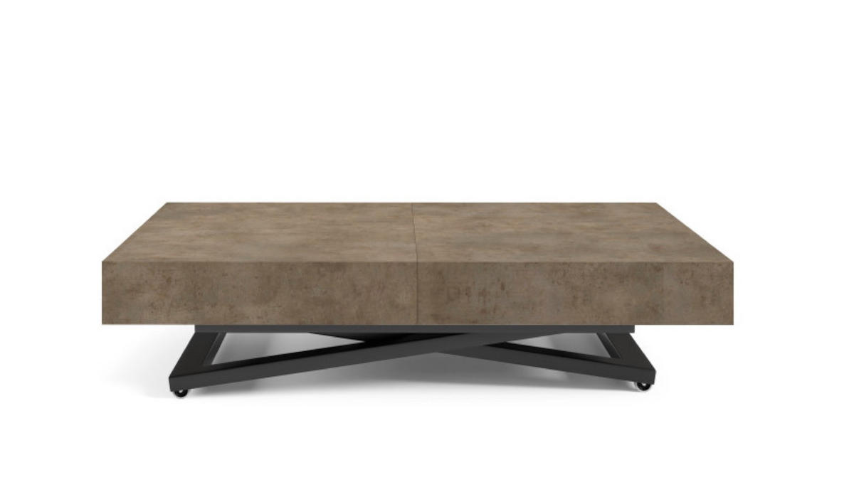 TISCH Dark Grey SIENNA Modern U-Förmige Beine Chicago Concrete - Braun/Grau, Holzwerkstoff (80/80/80cm) - Sepro Meble