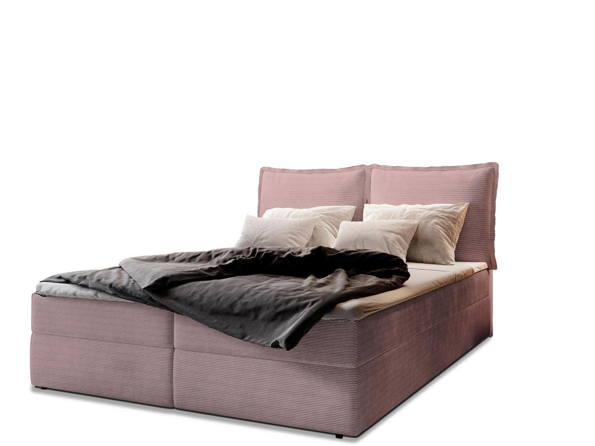 BOXBETT LENTE 140x200 cm mit Matratze und Topper - Rosa - Rosa, Holz (140/200cm) - MASSENO