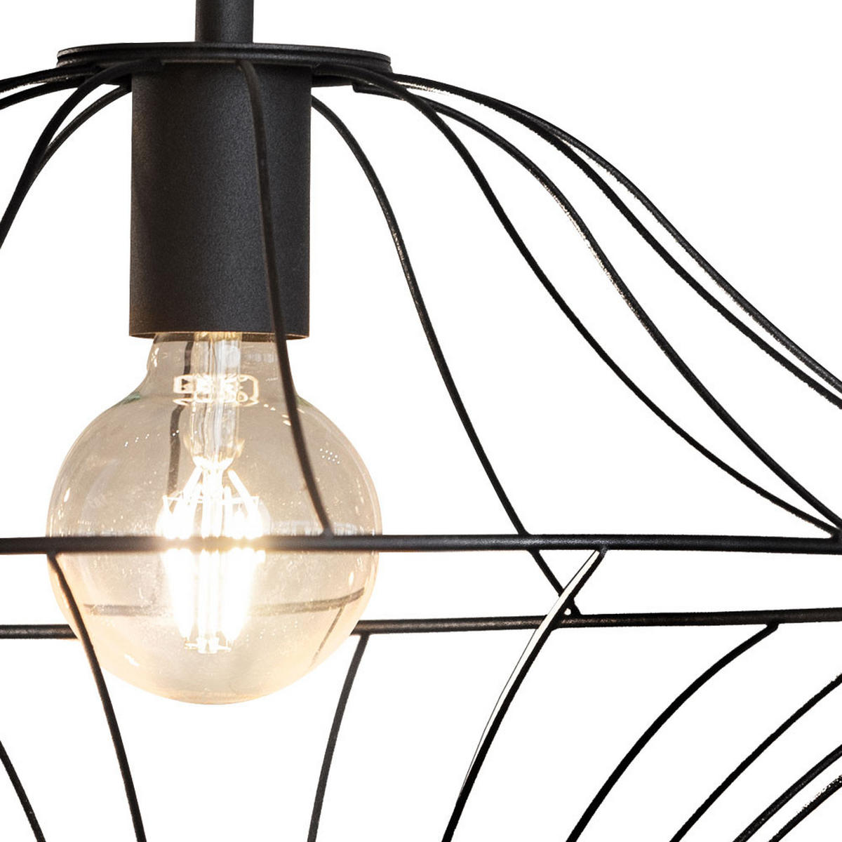 HÄNGELEUCHTE AMOS Gitteroptik Schwarz - Schwarz, Metall (26/46/150cm) - Nowa