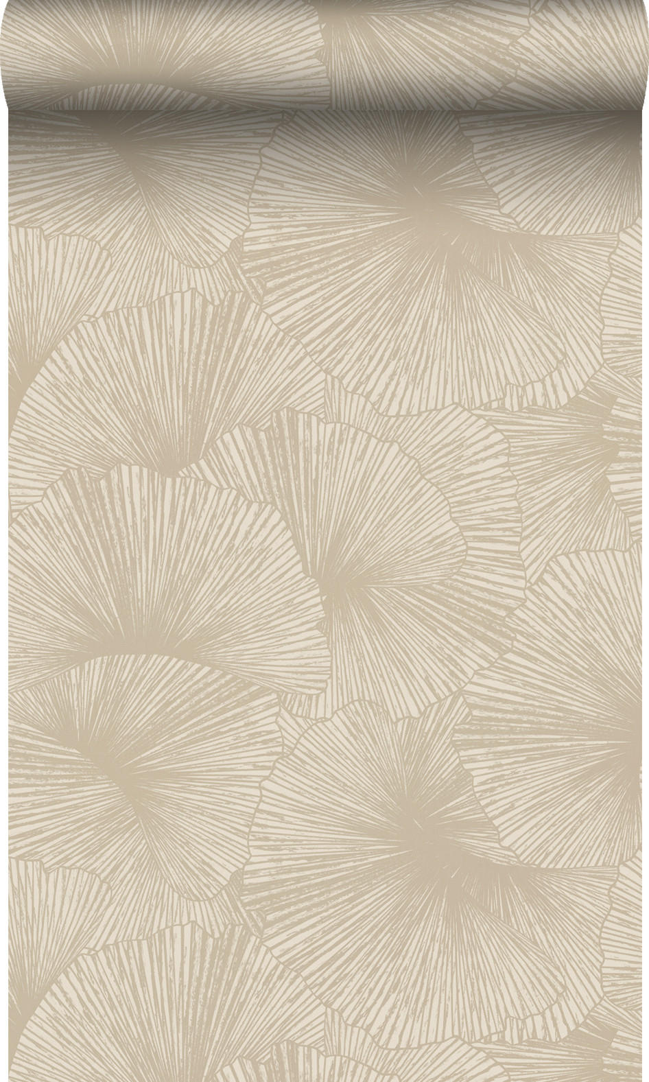 TAPETE 3D Muster Blätter 53 cm x 10.05 m - Beige, Papier (53/1000cm) - Origin Wallcoverings