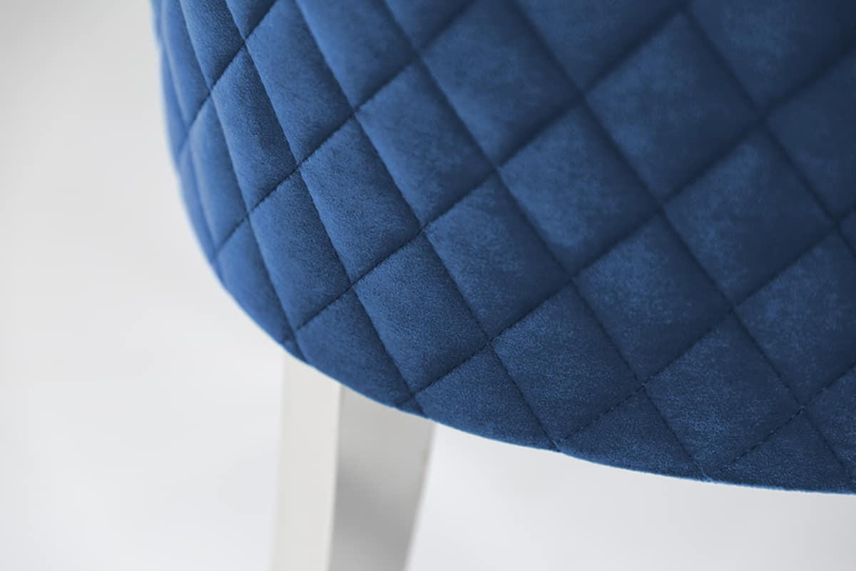 STUHL CASTLE DELUXE Samt Royalblau 95 cm - Blau/Silberfarben, Textil/Metall (53/94/63cm) - riess-ambiente