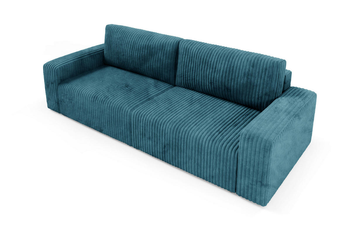 SCHLAFSOFA 4-Sitzer Cord Türkis - Türkis, Textil (244/70/102cm) - Furnisell