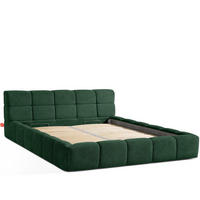 POLSTERBETT AERI 140/160/180/200 mit Rahmen und Bettkasten, dunkelgrün - Dunkelgrün, Holz/Holzwerkstoff (200/200cm) - KONSIMO®