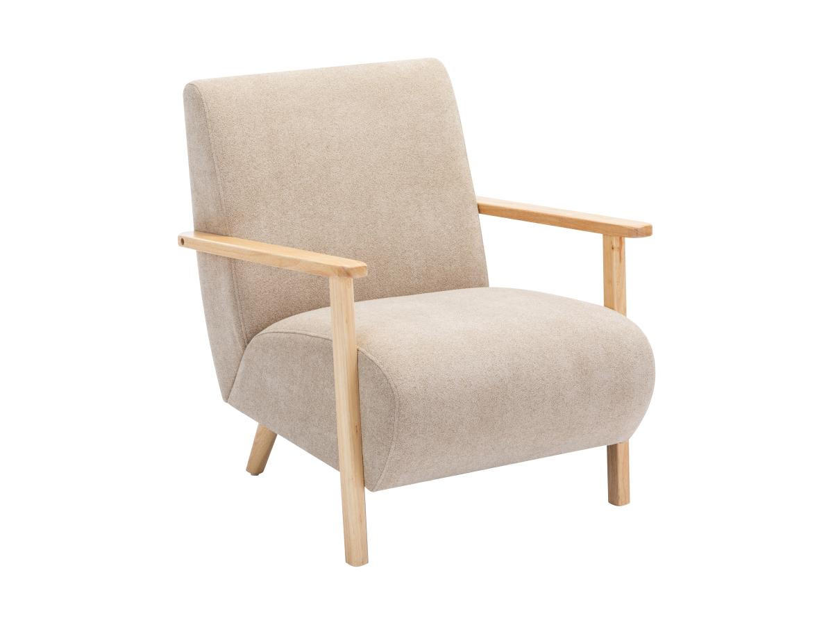 SESSEL - Stoff & Holz - Beige - JULOMO - Beige, Textil (82/81/70cm) - Vente-Unique