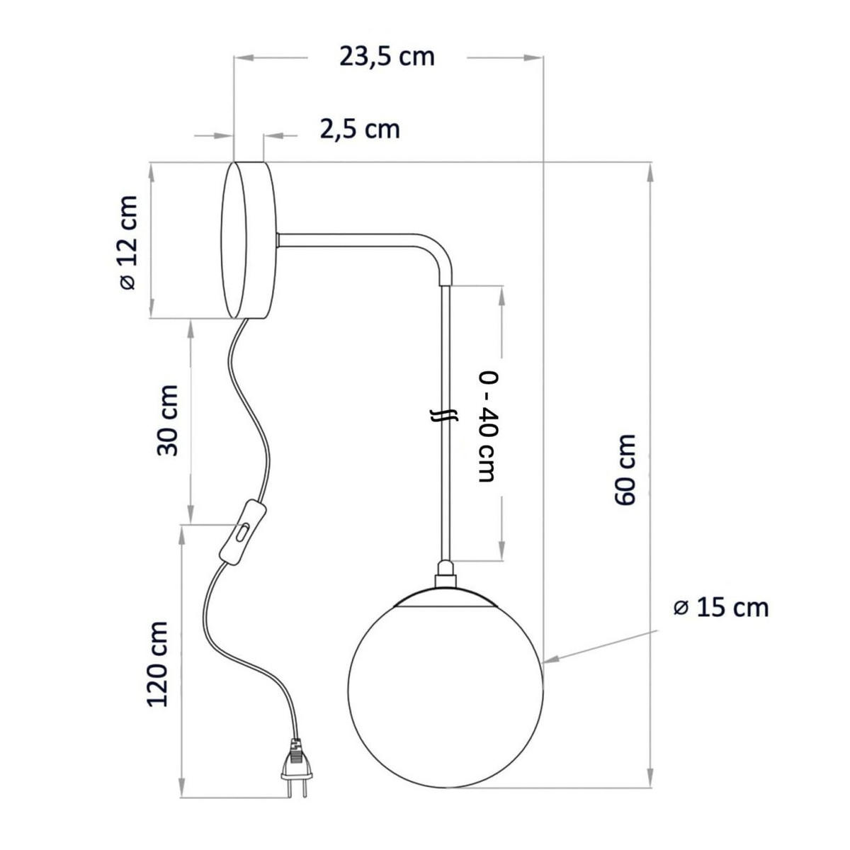 WANDLEUCHTE Robyn, Messing und Weiß, 60cm - Messingfarben, Glas (15/60/23cm) - KOSILUM