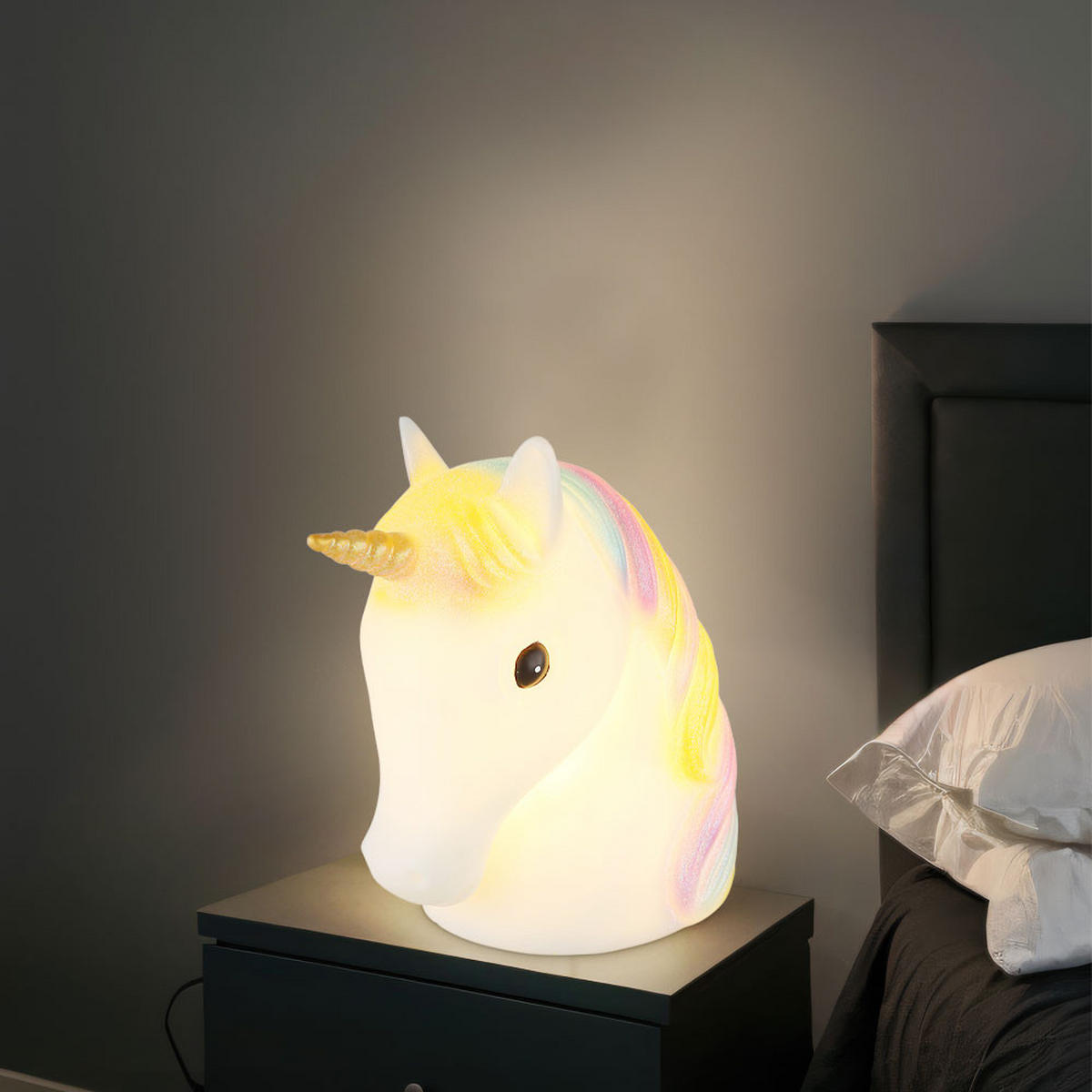 LED DEKOLAMPE Einhorn Bunt - Multicolor, Kunststoff (18/11/21cm) - Globo Lighting
