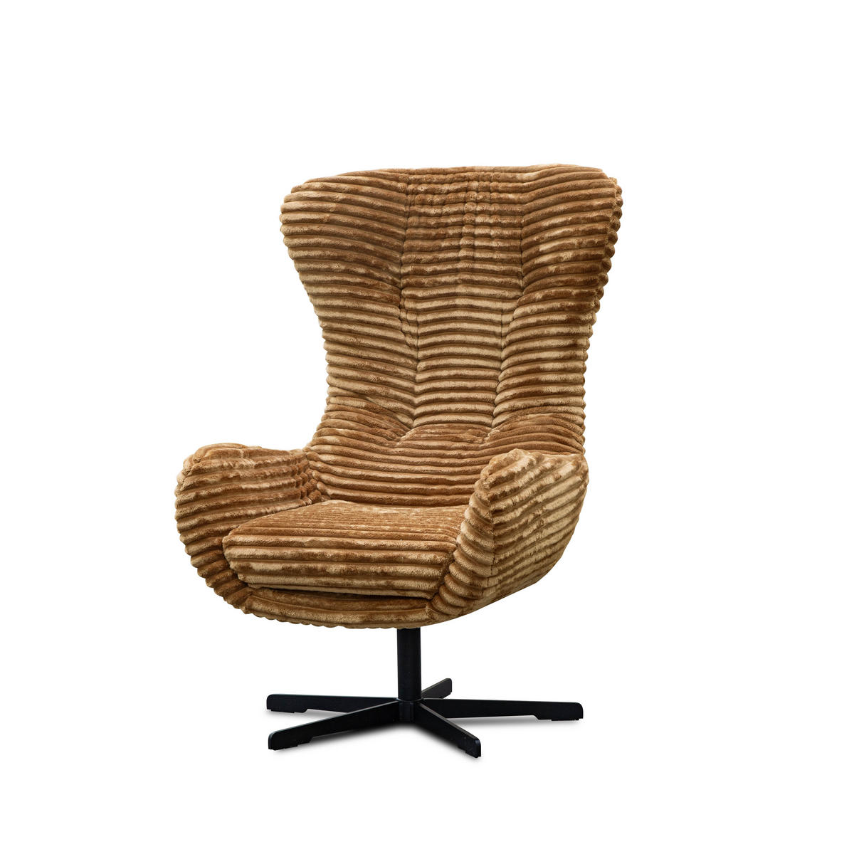 SESSEL MONACO 1-Sitzer, Cordstoff braun - Schwarz/Braun, Holz/Textil (74/116/84cm) - Courtois Laville