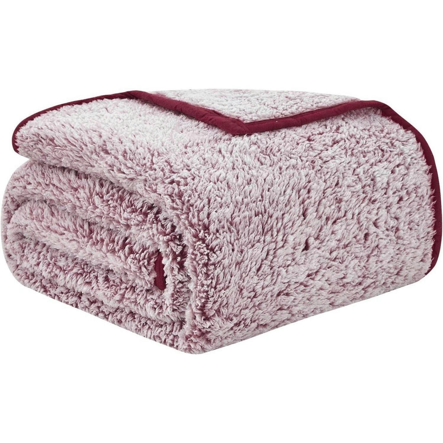 KUSCHELDECKE Sherpa Wendbar 127 x 177 cm Rot - Bordeaux, Textil (127/152cm)