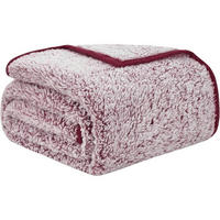 KUSCHELDECKE Sherpa Wendbar 127 x 177 cm Rot - Bordeaux, Textil (127/152cm)