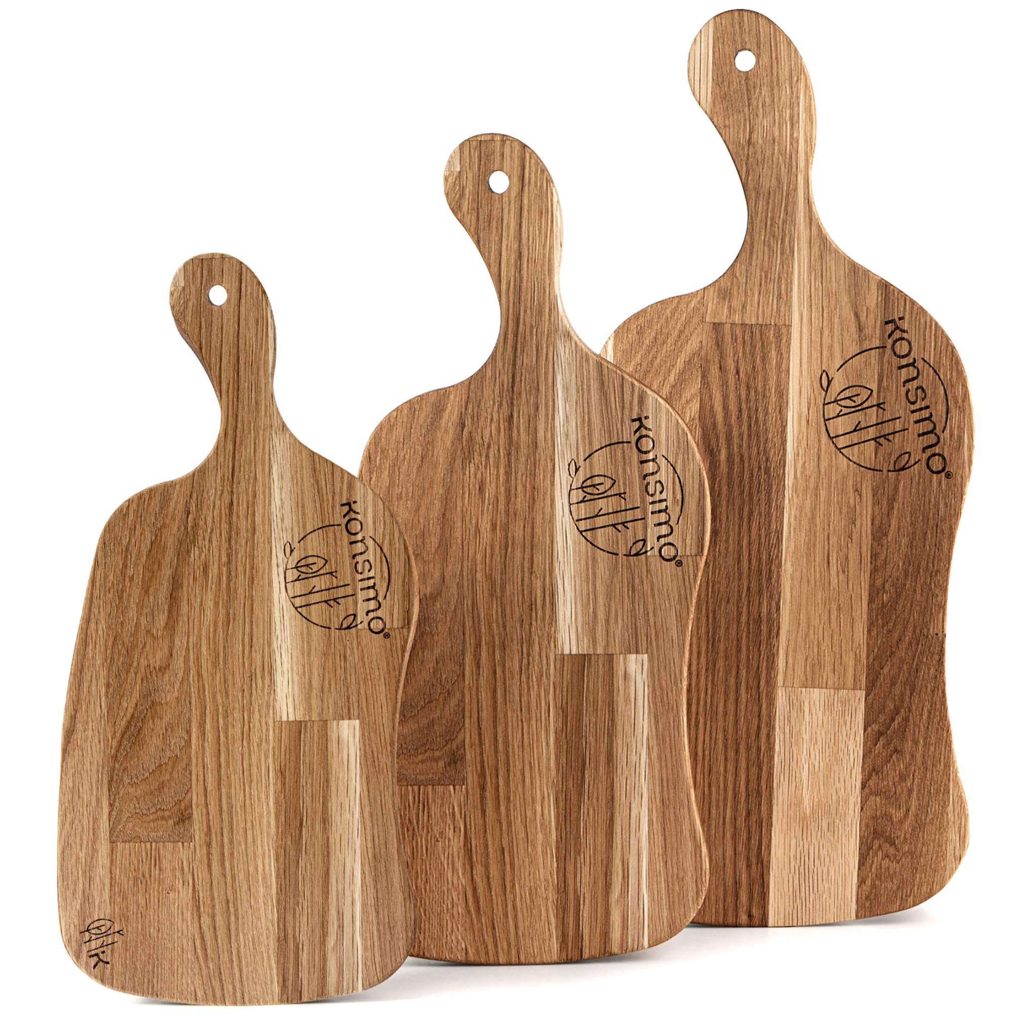 SCHNEIDEBRETT Holz Eiche geölt LIVO 3-tlg - Eichefarben, Holz (23/49cm) - KONSIMO®