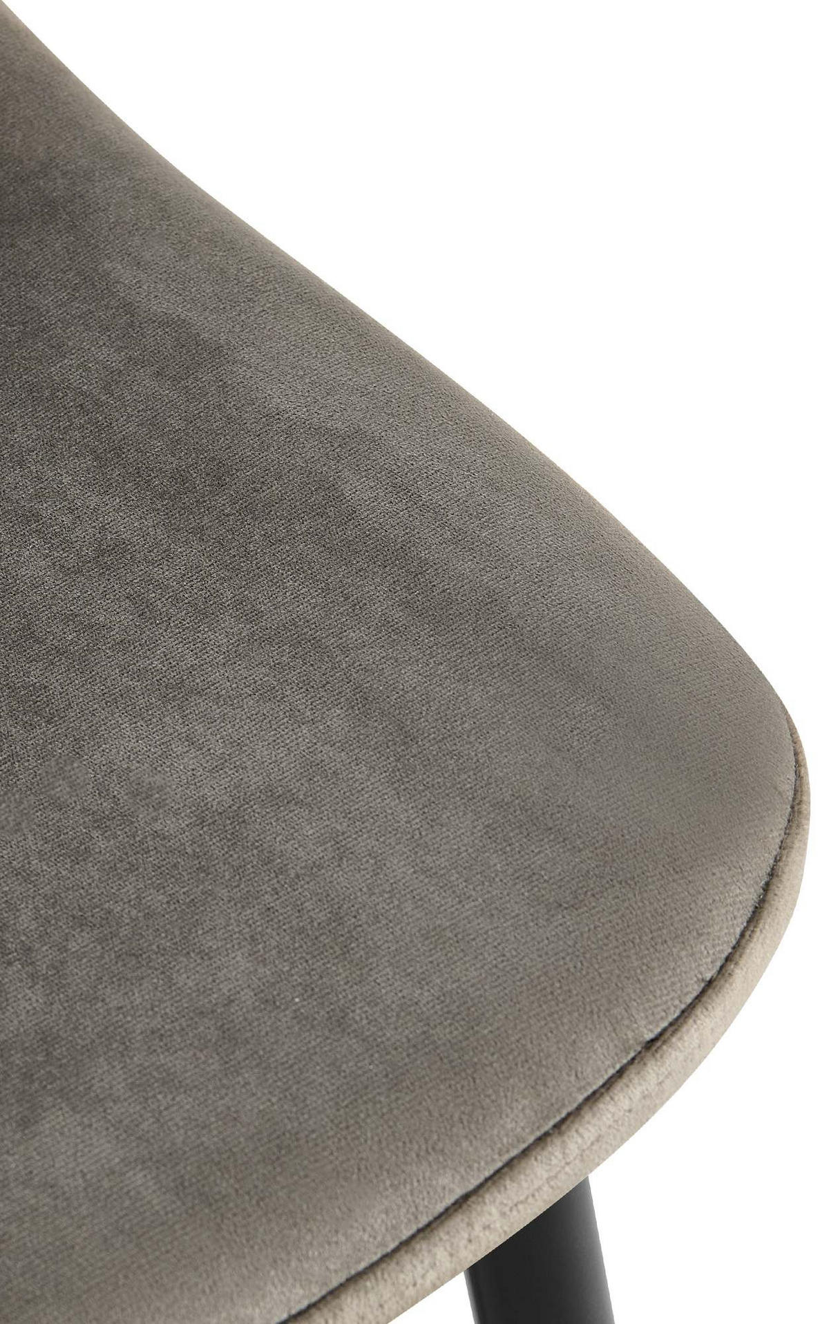 STUHL 4er Set Samt Anthrazit - Anthrazit/Schwarz, Textil/Metall (44/88/51cm) - CLP