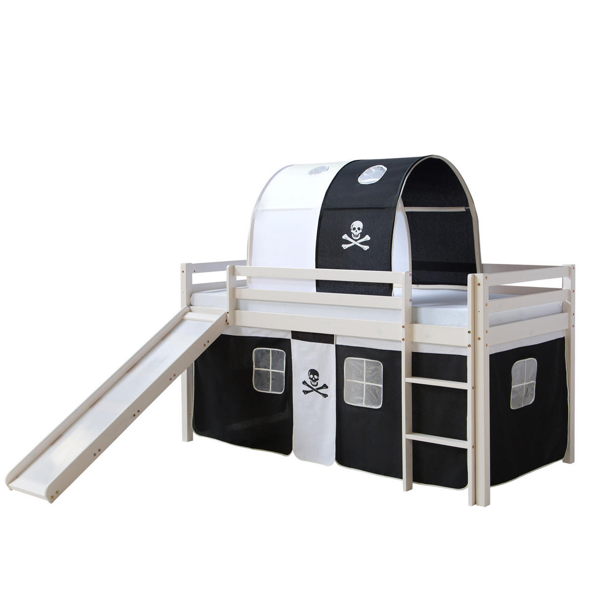HOCHBETT mit Rutsche 90/200 cm Schwarz - Schwarz/Weiß, Holz (90/200cm) - Homestyle4u