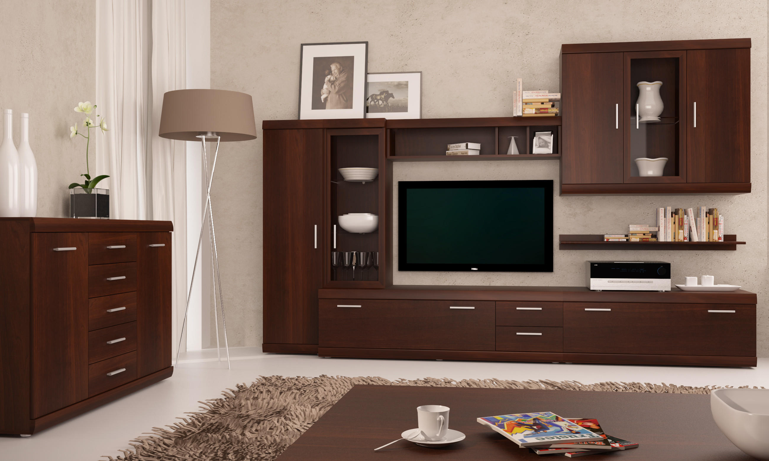 SIDEBOARD Imperial nussbaum imperial 140 cm / 45 cm / 89,5 cm - Braun, Holz/Holzwerkstoff (140/90/45cm) - Feldmann-Wohnen