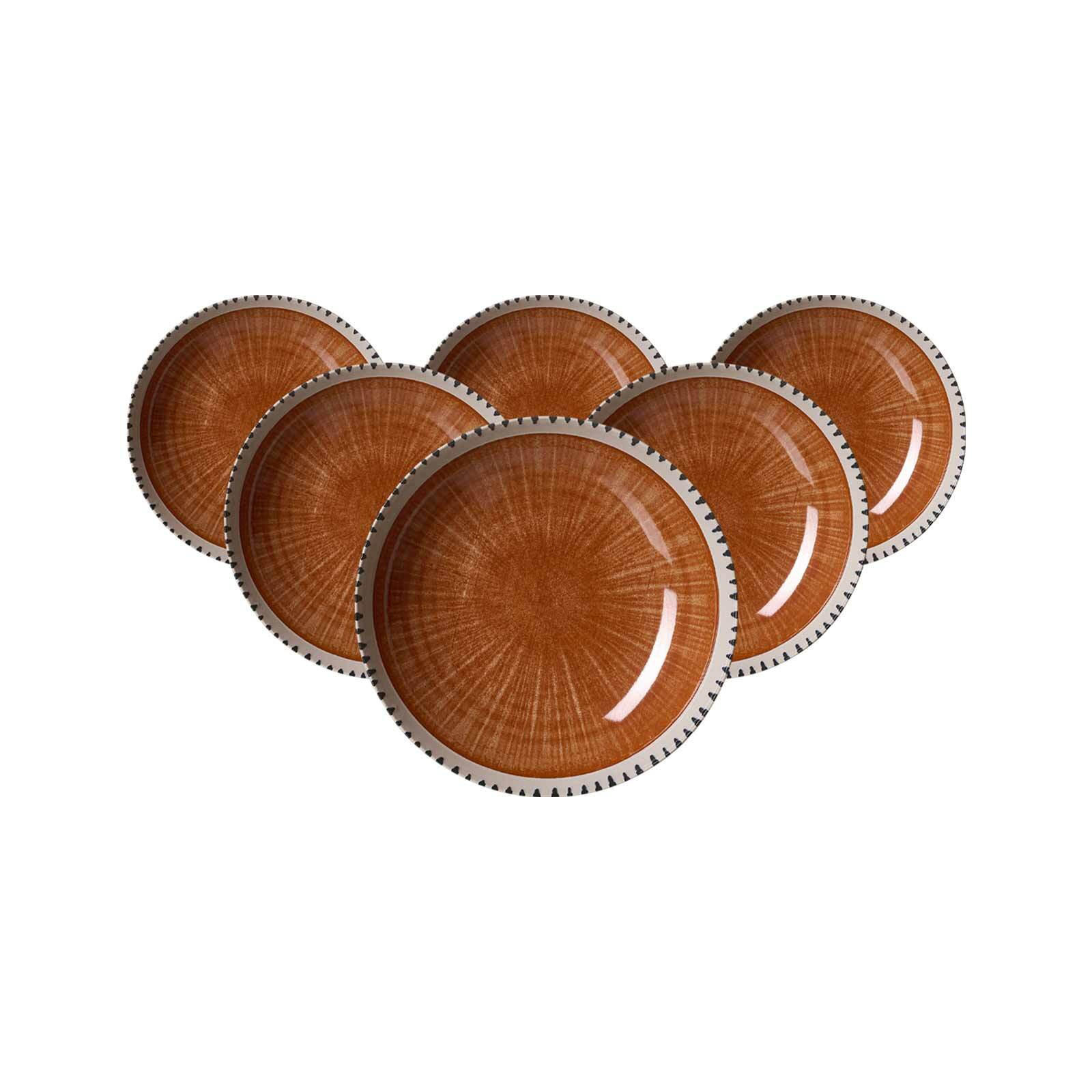 SUPPENTELLER Natura Braun ø 21 cm 6er Set - Braun, Keramik (21cm) - Ritzenhoff Breker