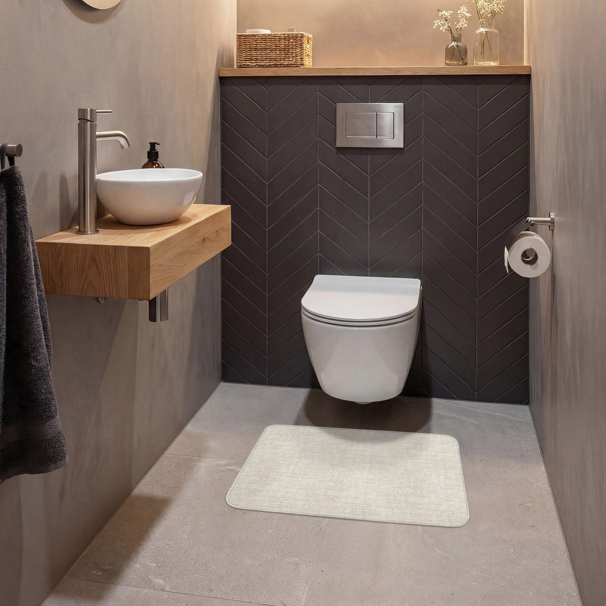 WC PŘEDLOŽKA Povlečení - Textura - Béžová 60x40 cm - béžová, textil/plast (60/1cm) - OnlyWow