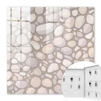 SCHLÜSSELBOX Weiß 30x30 cm – Türöffnung nach rechts - Steinstruktur - Beige, Metall (30/30/5cm) - TULUP
