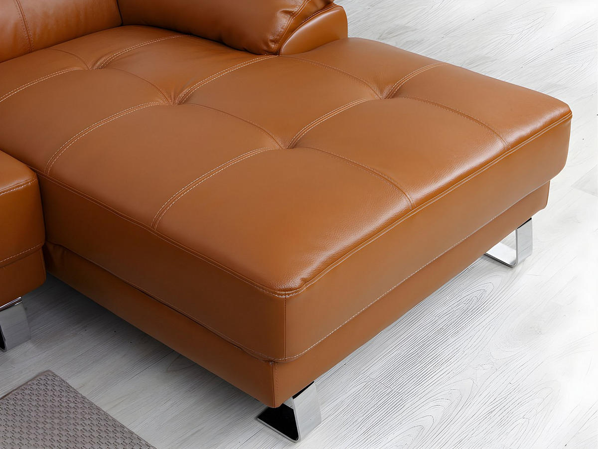 ECKSOFA - Premium-Leder - Ecke Links - Karamell - EXCELSIORA - Braun, Leder (265/165cm) - Vente-Unique