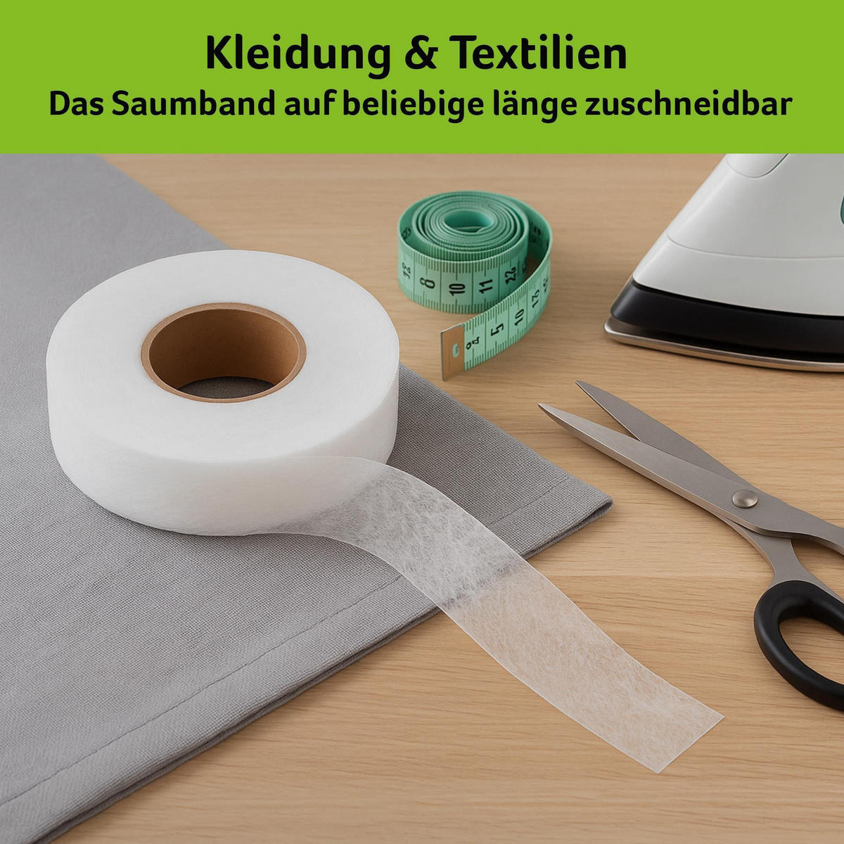 BÜGELBAND zum Säumen ohne Nähen 3cm x 5m - Weiß, Textil (3/500cm) - Bestlivings
