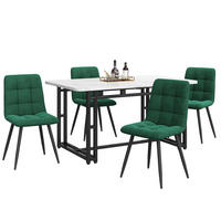 ESSGRUPPE Esstisch 4 Stühle Schwarz Grün 140x80cm - Grün, Holzwerkstoff (140/74/80cm) - FLIEKS
