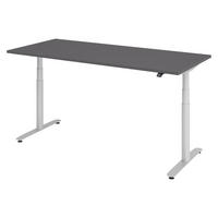 SCHREIBTISCH elektrisch Bluetooth & App XDLR 180/80/72 cm in Graphitfarben/Silberfarben - Silberfarben/Graphitfarben, Holzwerkstoff (180/80/72cm) - bümö