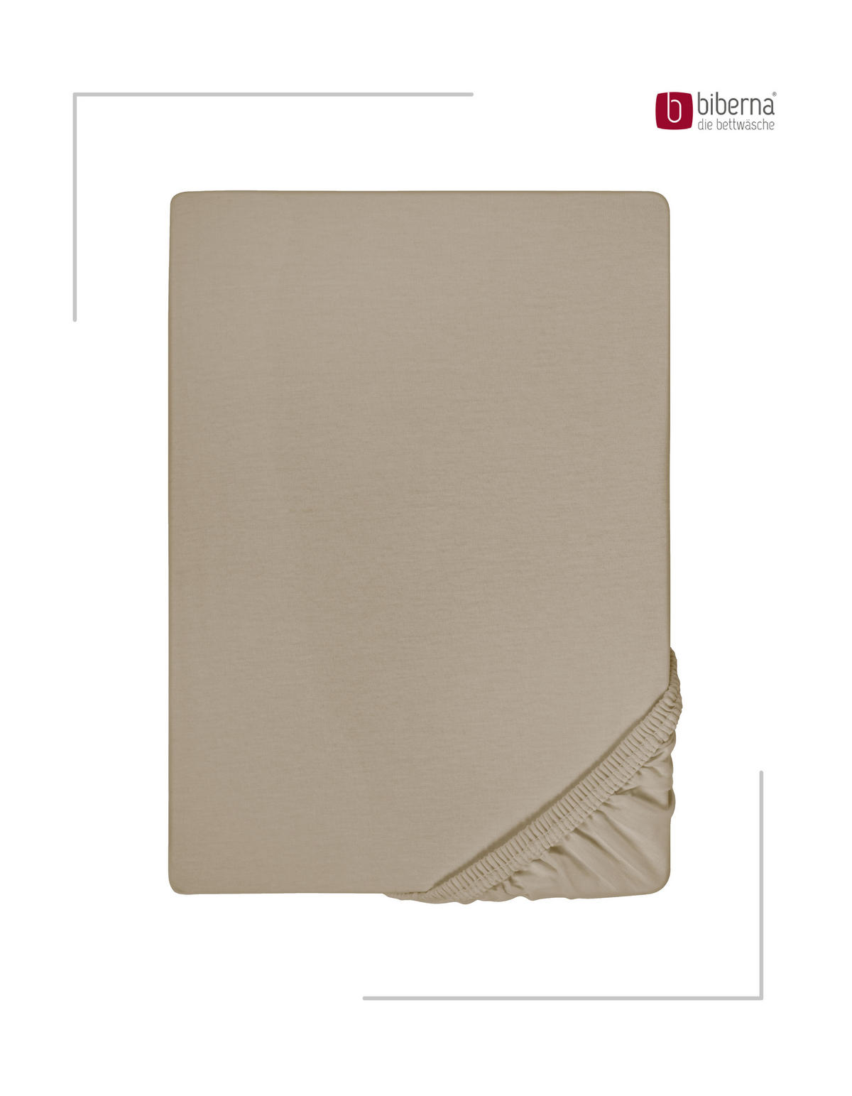 SPANNBETTTUCH Premium Jersey taupe, 140x200 cm - 160x200 cm - Taupe, Textil (160/200cm) - biberna