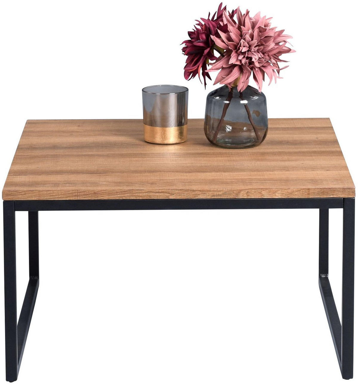 COUCHTISCH Jakarta mit Metallgestell Rechteckig Eiche Dekor 60/35/60 cm - Braun, Holz (60/35/8.1cm) - M2 Kollektion