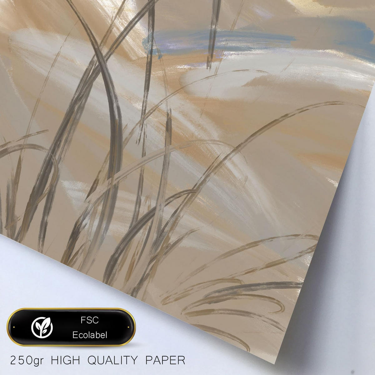 POSTER Set Mit 6 Latente Natur In Kulissen Abstracts Ästhetische Dekorative Gemälde Für Ihr Wohnzimmer Zuhause A3 & A4 Rahmen Aus Hellem Holz - Beige, Papier (29/3cm) - Nacnic