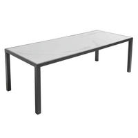 GARTENTISCH , Marmorfarbe - Weiß, Metall (230/95/74cm) - Oviala