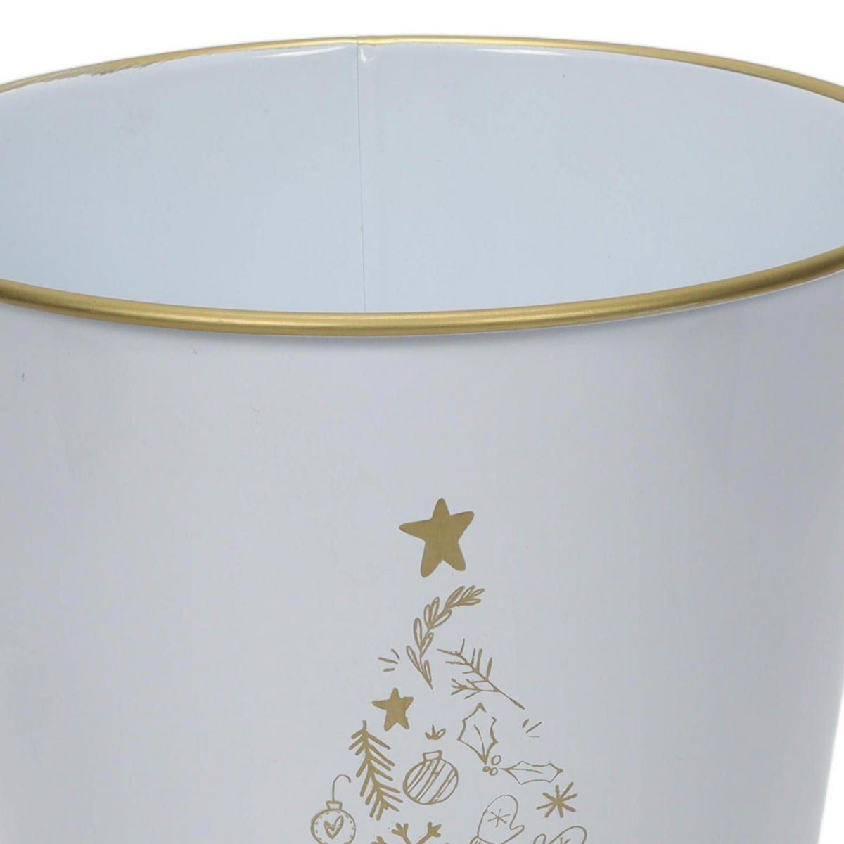 METALLEIMER für Weihnachten 29/29/30,5 cm - Weiß, Metall (29/30.5/29cm) - Home Styling Collection