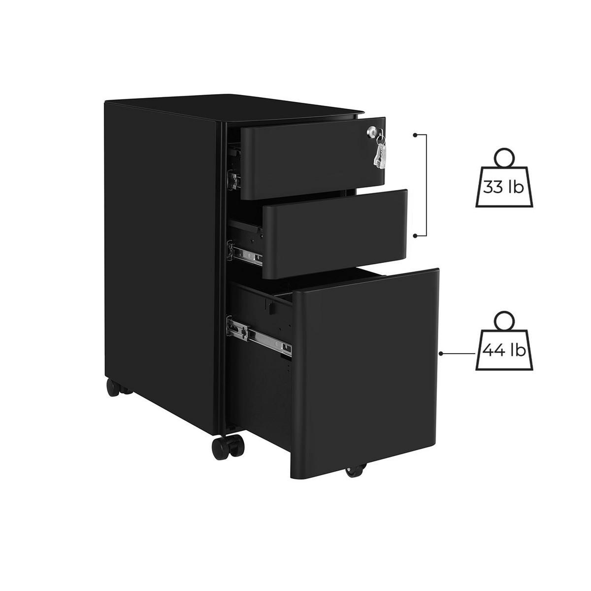 ROLLCONTAINER - Schwarz, Metall (46/60/30cm) - Hansiro