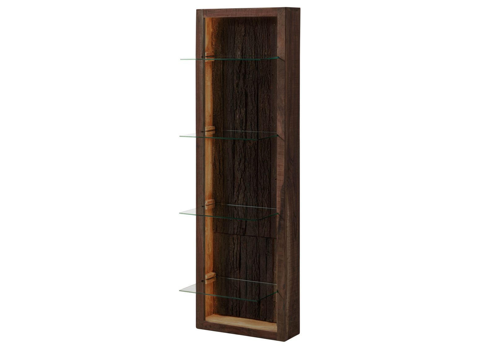 WANDREGAL Akazie 45x30x145 dunkelbraun lackiert BARK #204 - Dunkelbraun, Holz (45/145/30cm) - Massivmoebel24