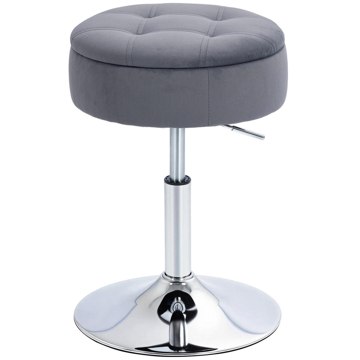 BARHOCKER DE-08035 mit Stauraum, drehbar, höhenverstellbar Grau - Grau, Metall (39/65/39cm) - ComfortXL