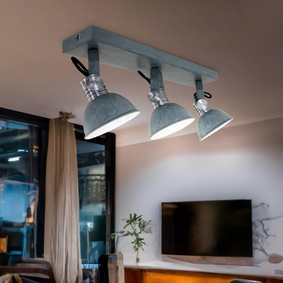 LED DECKENLEUCHTE Brooklyn Grau Metall - Grau, Metall (61/16/12cm)