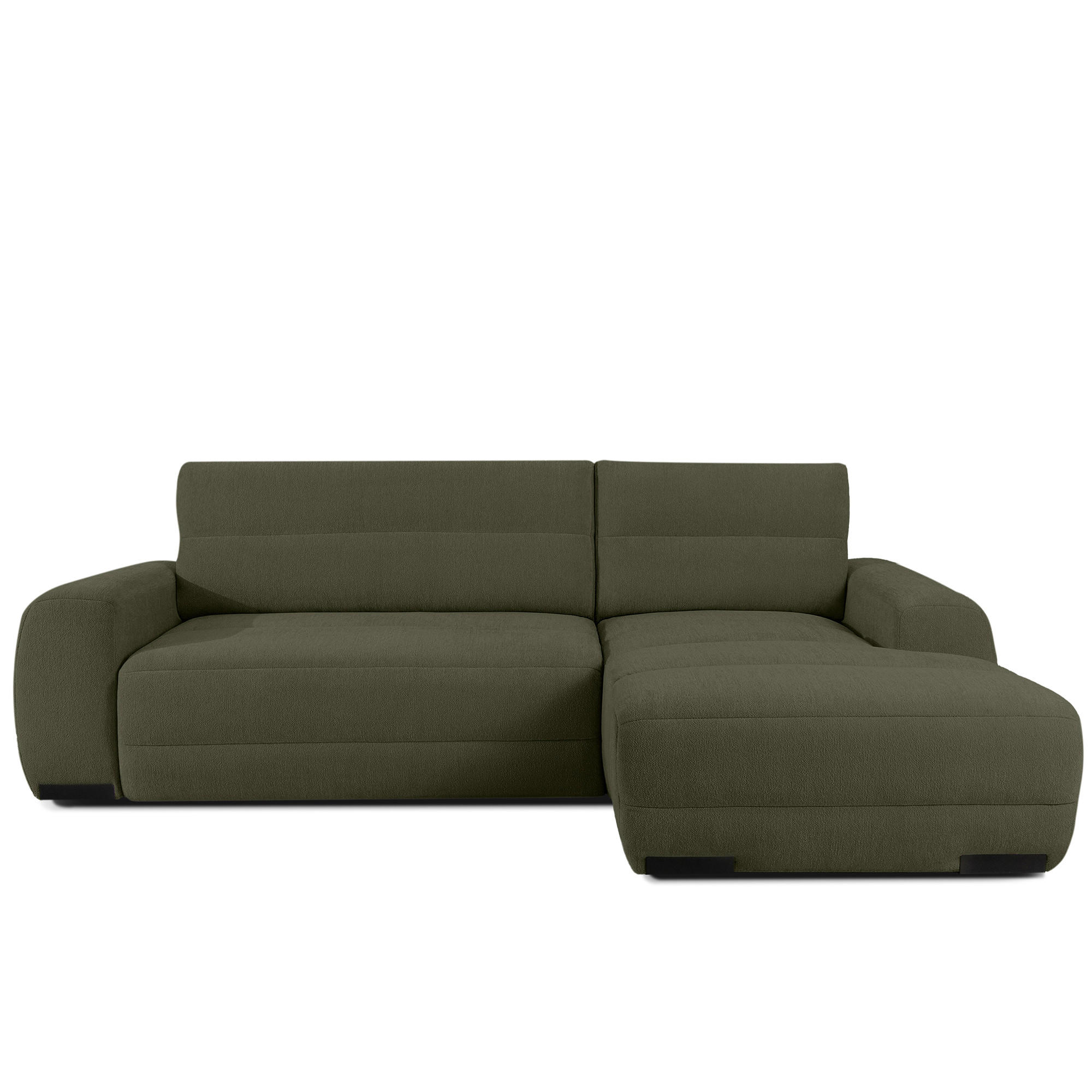ECKSOFA RECHTS BLUME, Dunkelgrün - Dunkelgrün, Holz/Holzwerkstoff (271/164cm) - KONSIMO®
