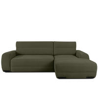 ECKSOFA RECHTS BLUME, Dunkelgrün - Dunkelgrün, Holz/Holzwerkstoff (271/164cm) - KONSIMO®