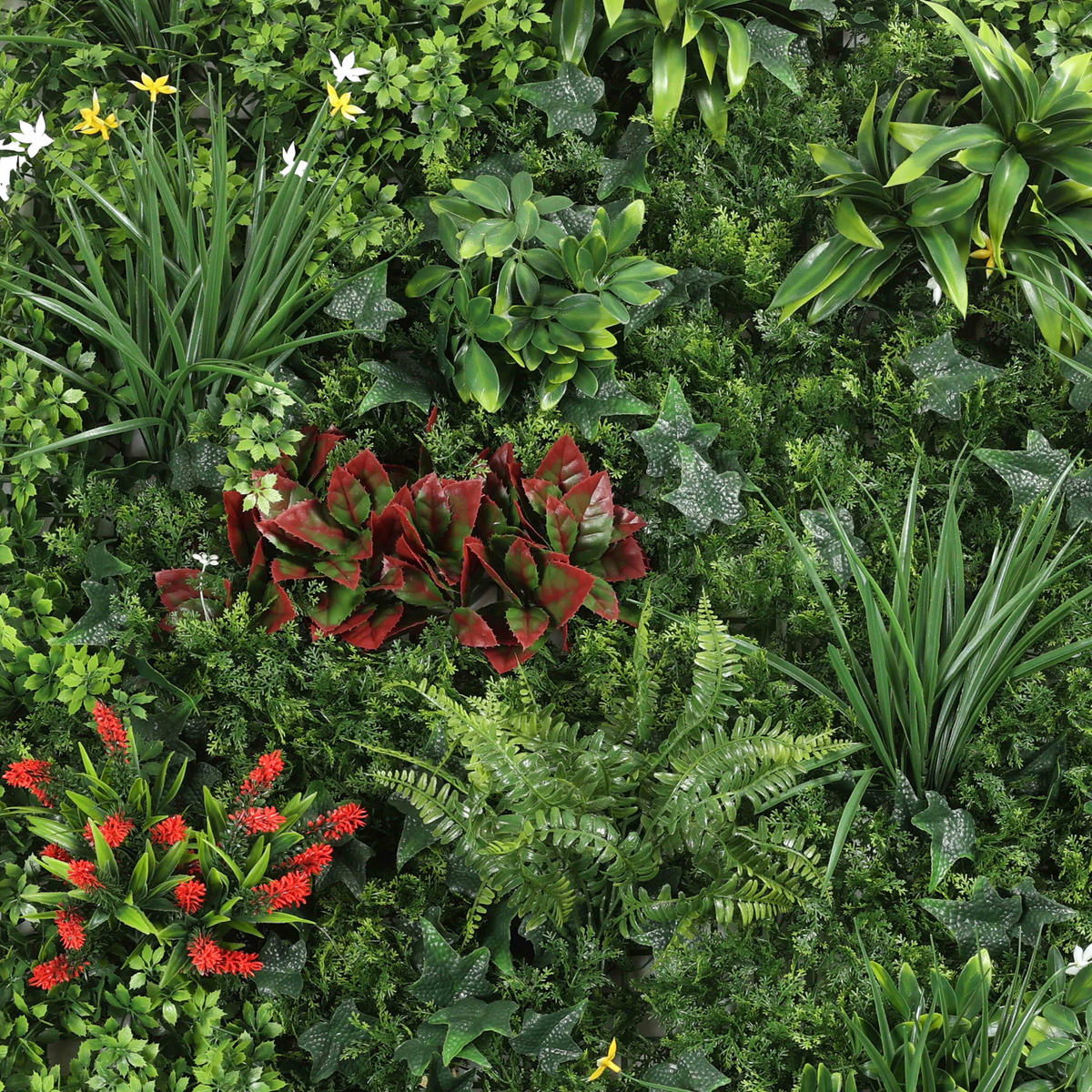 PFLANZENWAND, Grün - Grün, Kunststoff (100/100/3.5cm) - Oviala