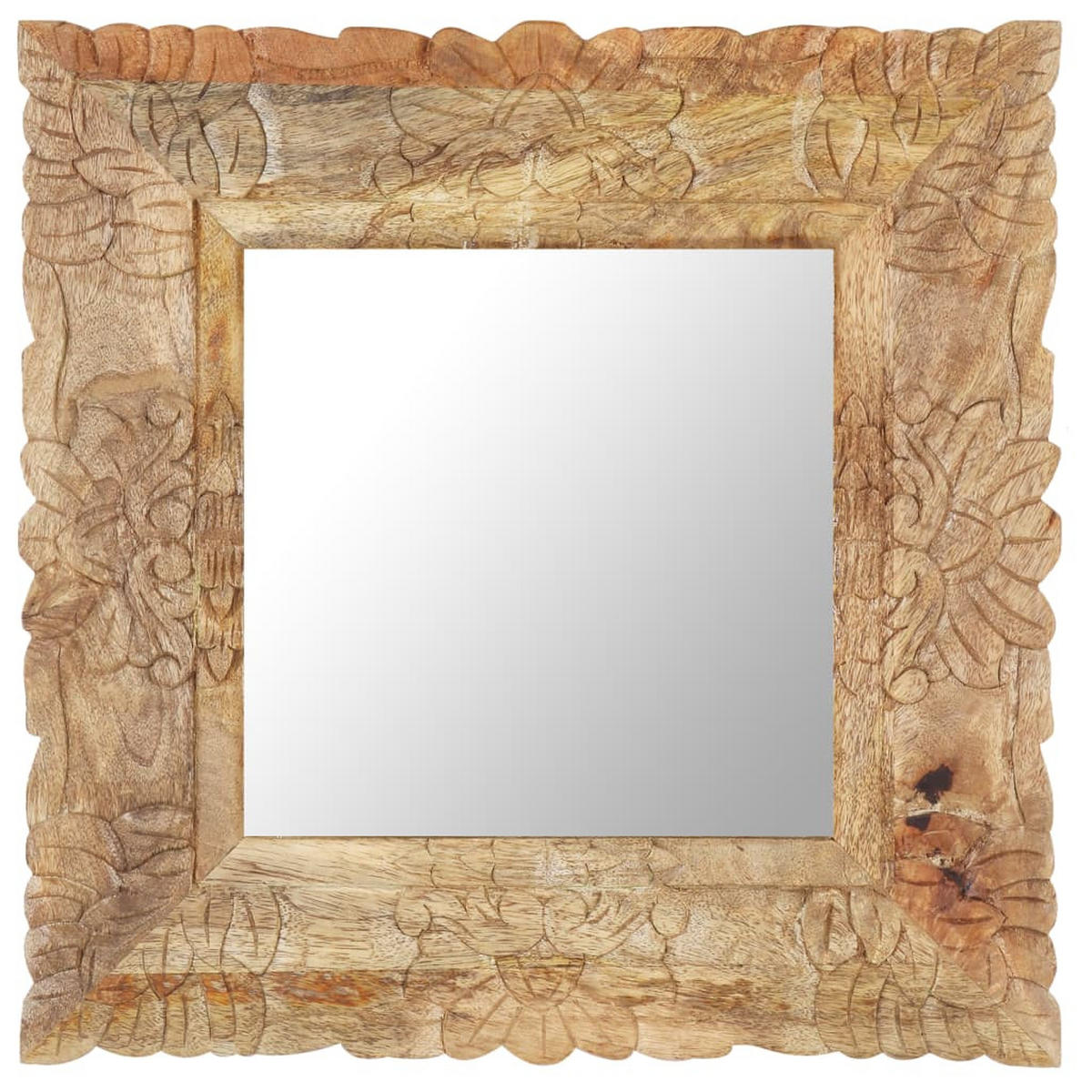 SPIEGEL 50x50 cm Massivholz Mango - Braun, Holz (50/50/1cm) - furnicato
