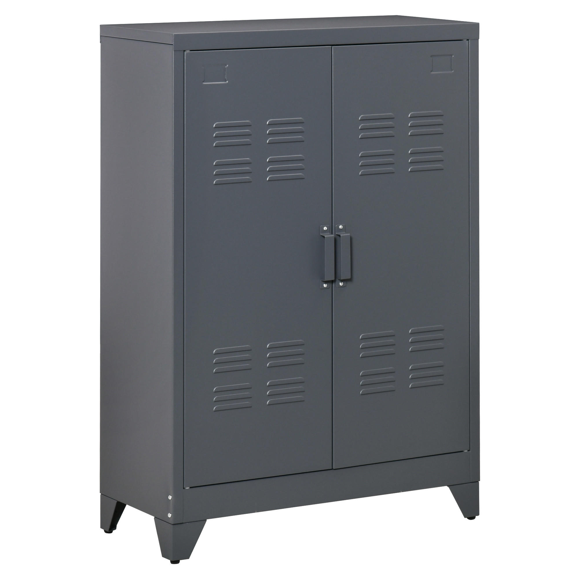 AKTENSCHRANK DE-14410 2 Türen mit verstellbaren Böden Grau - Grau, Metall (33/110/75cm) - ComfortXL