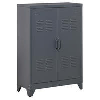 AKTENSCHRANK DE-14410 2 Türen mit verstellbaren Böden Grau - Grau, Metall (33/110/75cm) - ComfortXL