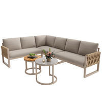 LOUNGE SESTAVA kovová, béžová rohová pohovka se 2 odkládacími stolky - béžová, kov - Urban Meuble